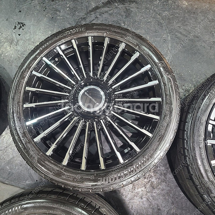 벤츠W223 S클래스 20인치 휠타이어 한대분 만소리 스타일 휠 255 40 20 브리지스톤 중고타이어--4